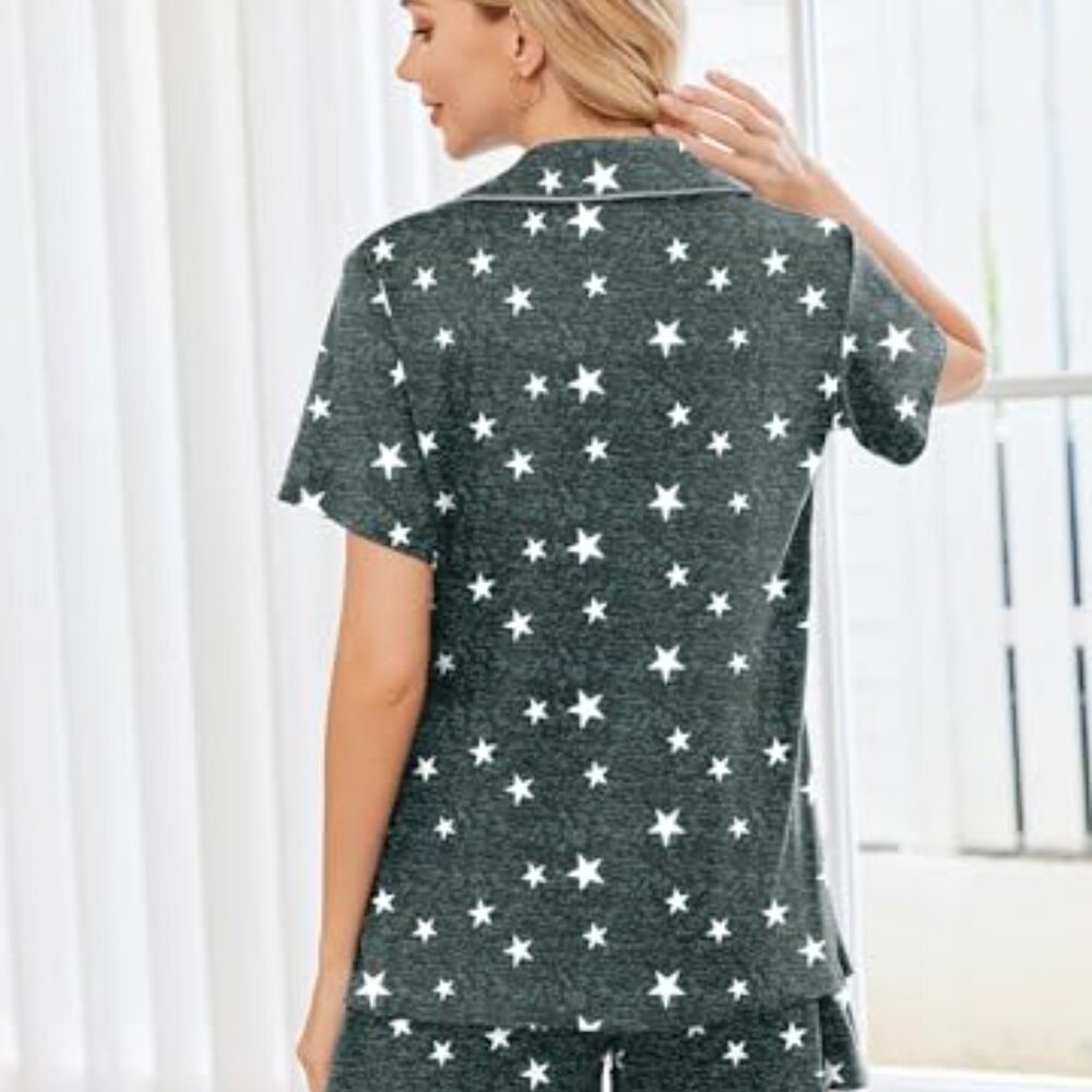 Classic Button Down Pajama Set Comfy Sleepwear Lo… - image 4